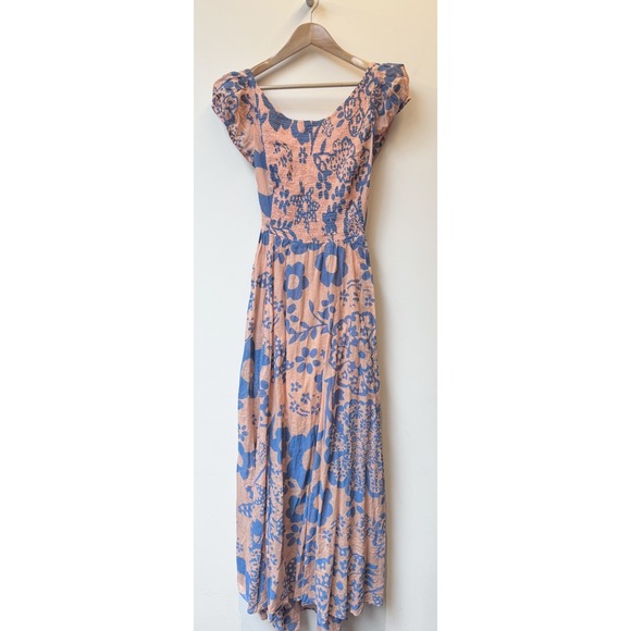 Free People Dresses & Skirts - Free People Cottage Core Milk Maid Boho Women's Pink & Blue Maxi Dress NWT Sz S